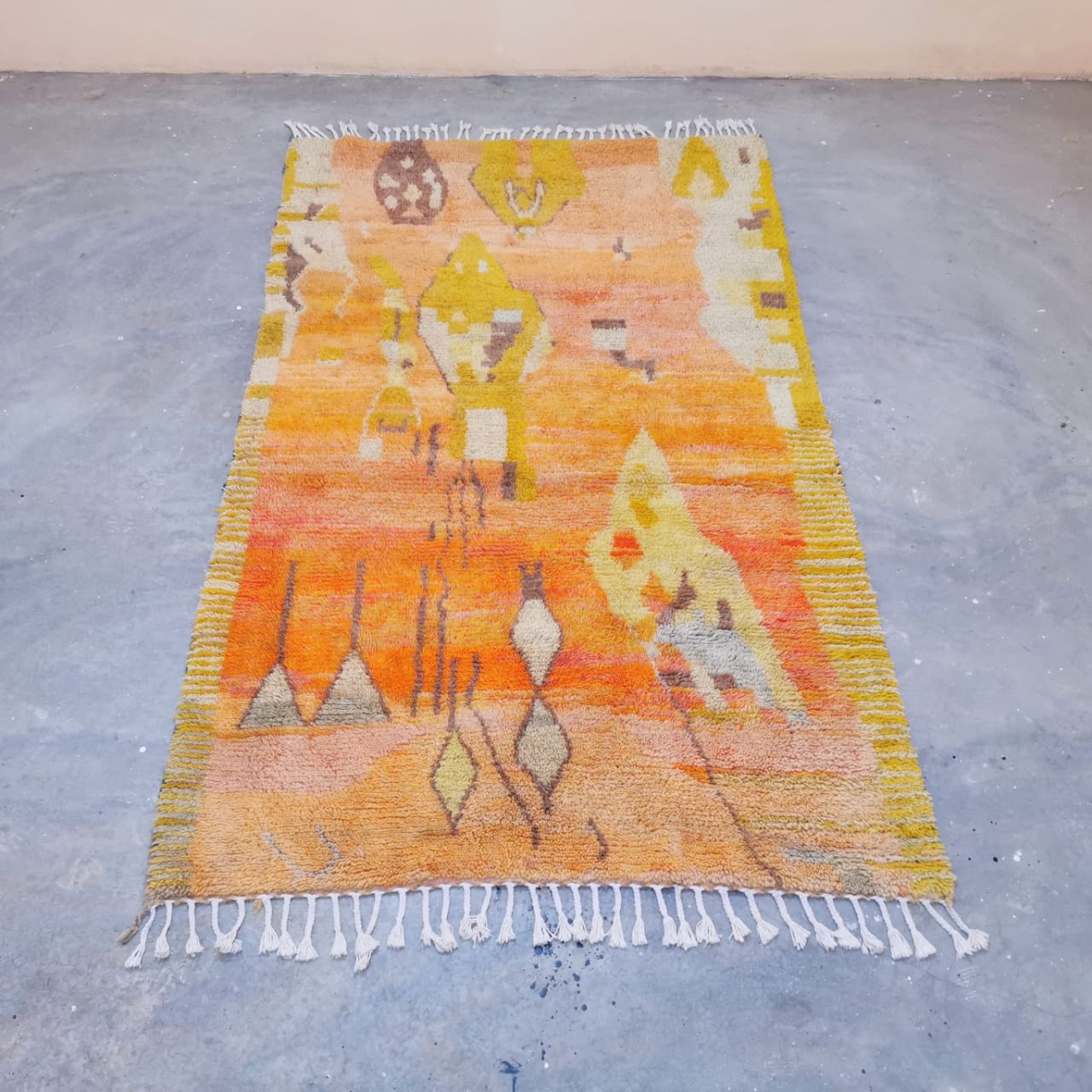 Orange Beni Ouarain Berber Rug  4.82 ft x 7.93 ft ( RA#74324 )