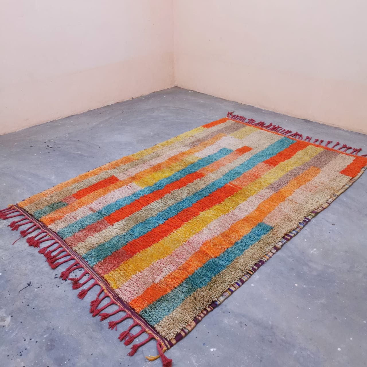 Colorful Azilal Berber Rug  5.05 ft x 7.67 ft ( RA#6555 )