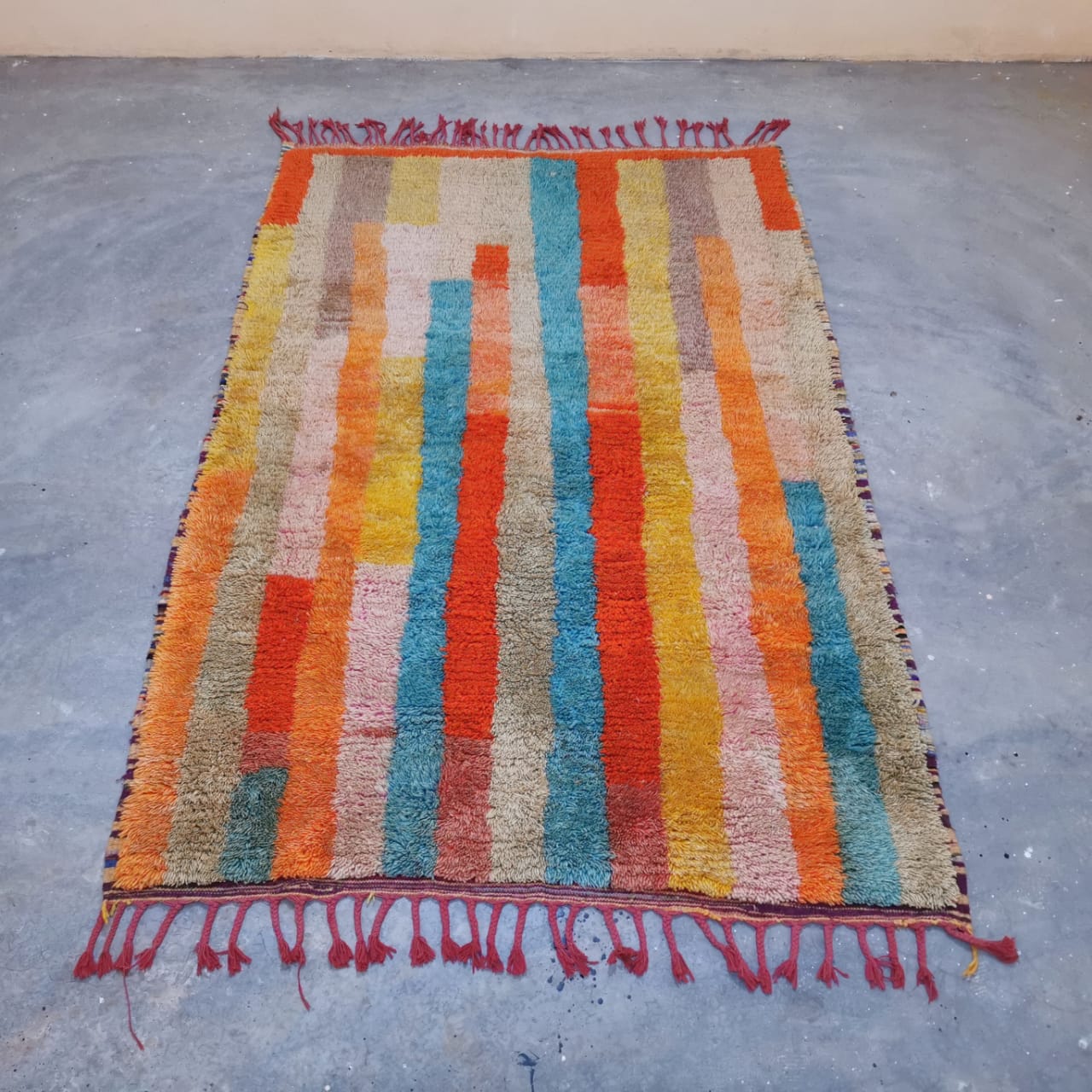 Colorful Azilal Berber Rug  5.05 ft x 7.67 ft ( RA#6555 )