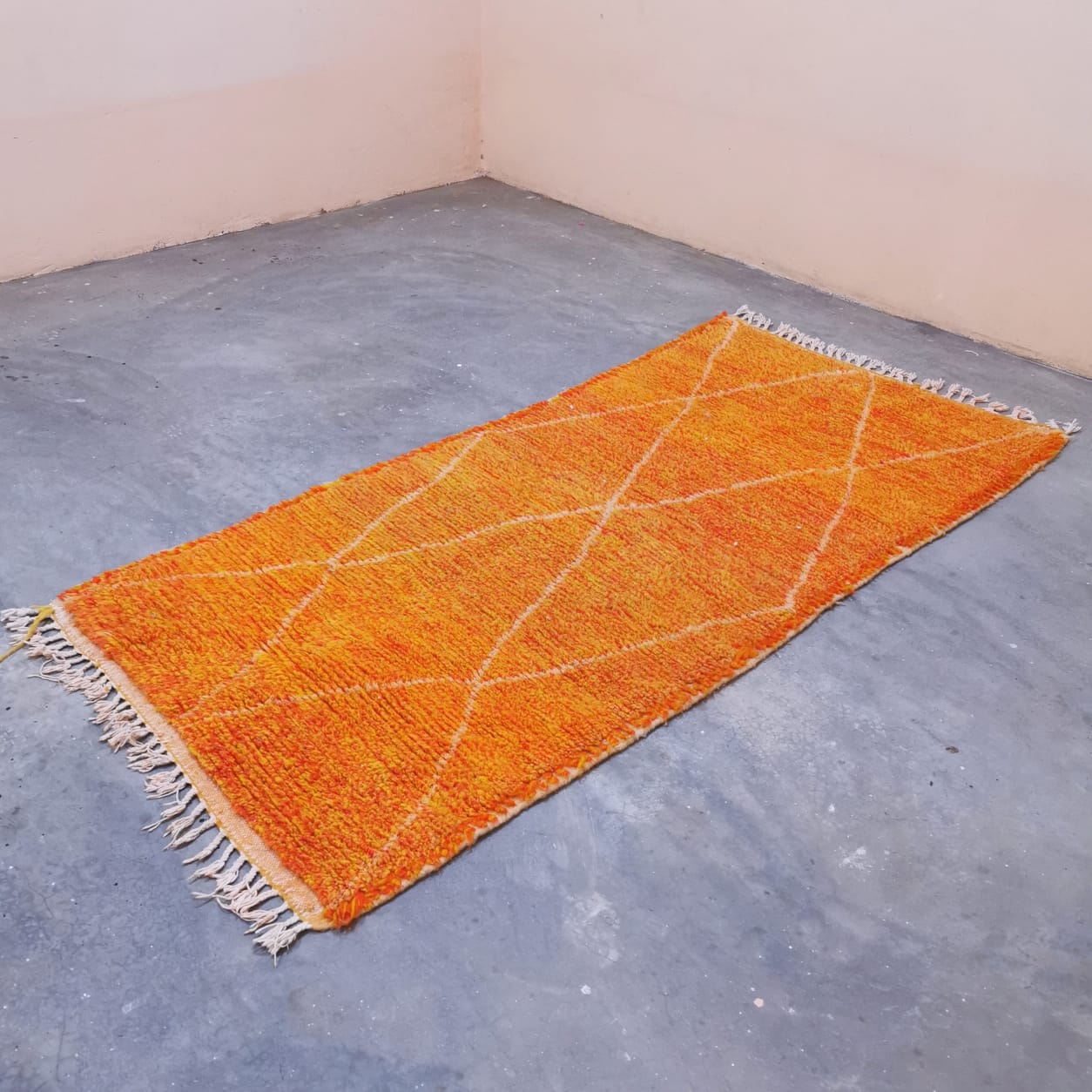 Orange Beni Ouarain Berber Rug  3.24 ft x 6.98 ft ( RA#4054 )