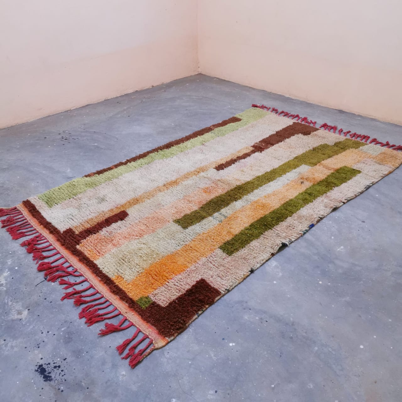 Colorful_lines Beni Ouarain Berber Rug  4.92 ft x 8.00 ft ( RA#67845 )