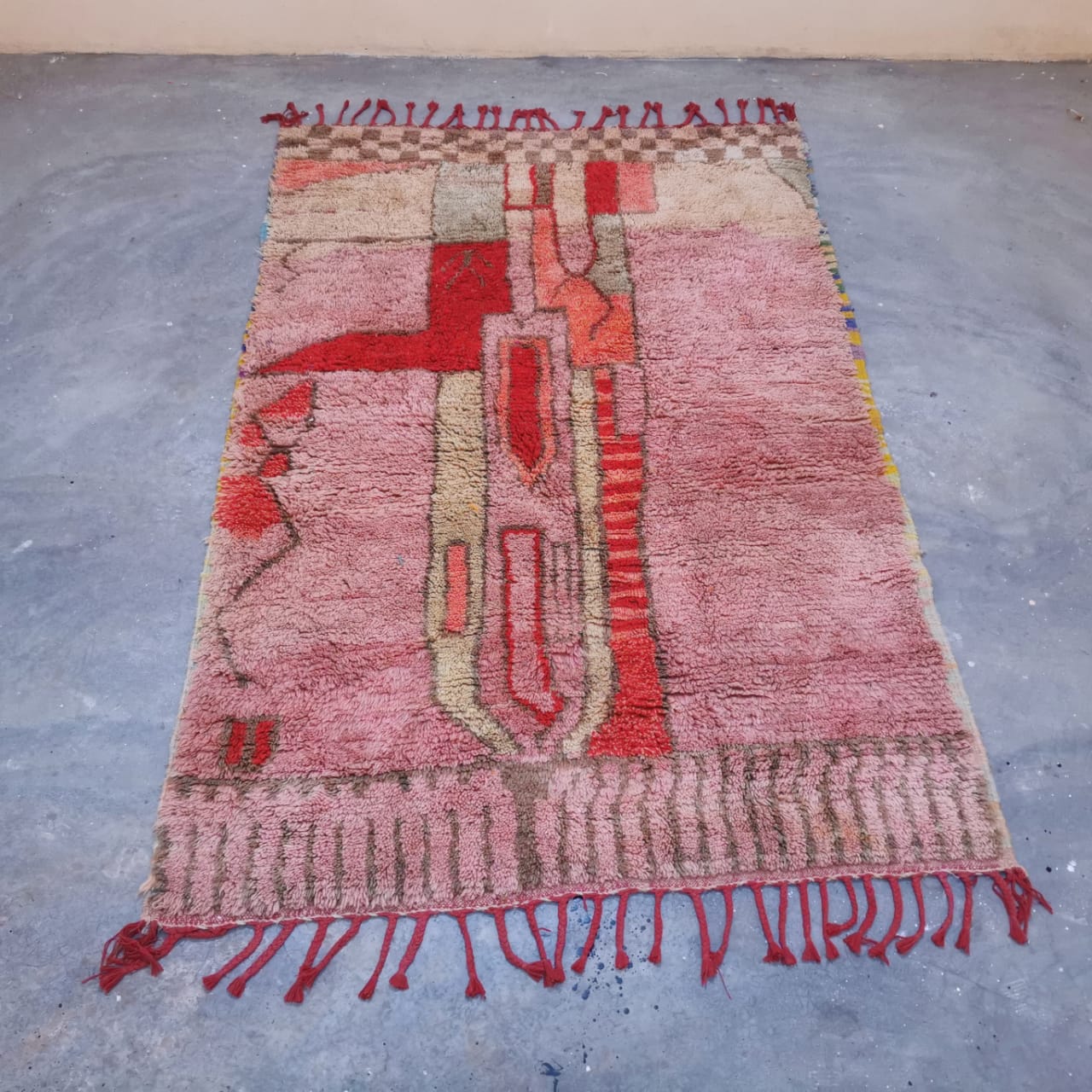 Red Beni Ouarain Berber Rug  5.18 ft x 7.87 ft ( RA#80459 )